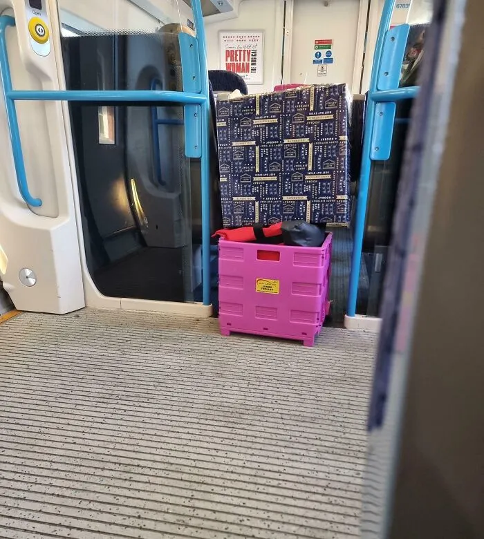 Someone Blocking The Aisle So They Can Have Their Own Section