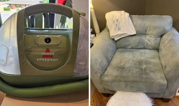 Instead Of Having A Different Potion For Every Single Fabric Stain Your Pets, Kids, Or Clumsy Self Can Conjure, This <a Style="Display:inline;" Href="Https://Www.amazon.com/Bissell-Multi-Purpose-Portable-Upholstery-1400b/Dp/B0016hf5gk?ie=utf8&th=1&linkcode=ll1&tag=bptapir-20&linkid=03db8601dfaa77c7404c9ce7456de0bf&language=en_us&ref_=as_li_ss_tl" Target="_blank"><span Style="Font: Inherit; Color: #d74b1f;"> Bissell Little Green Multi-Purpose Cleaner</Span> Is Basically The One Little Green Machine To Tackle Them All
