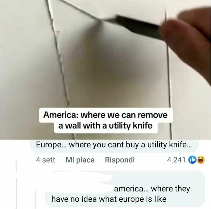 In Europe You Can't Buy Utility Knifes