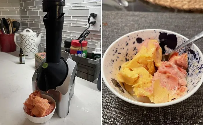This<a Style="Display:inline;" Href="Https://Www.amazon.com/Yonanas-Classic-Dairy-Free-Recipes-200-Watts/Dp/B005083ecs?ie=utf8&th=1&linkcode=ll1&tag=bpkiwi-20&linkid=6f43023ad097db24540b158b7ad2a525&language=en_us&ref_=as_li_ss_tl" Target="_blank"> <span Style="Font: Inherit; Color: #d74b1f;"> Frozen Fruit Soft Serve Maker </Span> Is How You Turn That Sad, Slightly Freezer-Burned Bag Of Berries Into A Surprisingly Guilt-Free Summer Treat That'll Make Your Tastebuds Sing