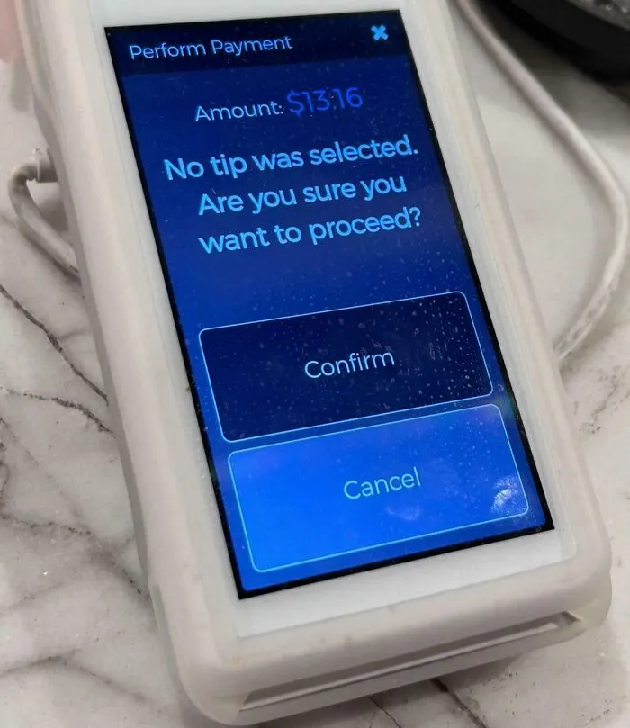 Payment Machine Wanted To Argue With Me After Selecting $0.00 For A Tip At A Cafe Counter