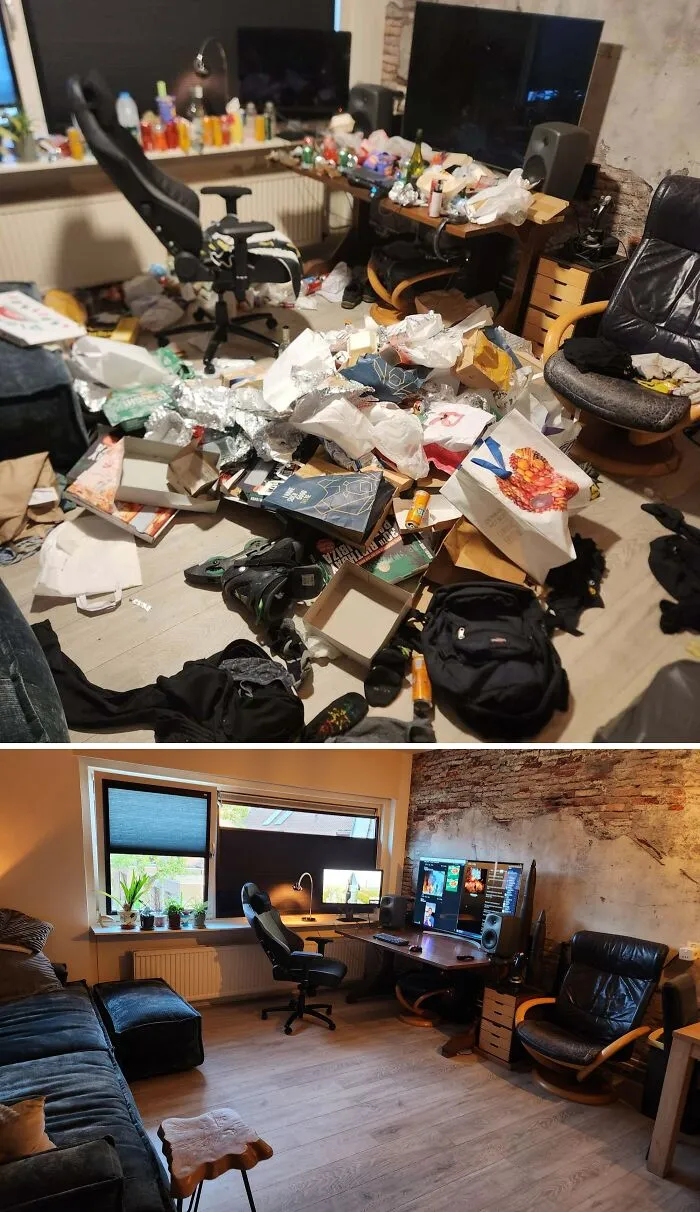 Before And After A Girl Said She'd Come Over