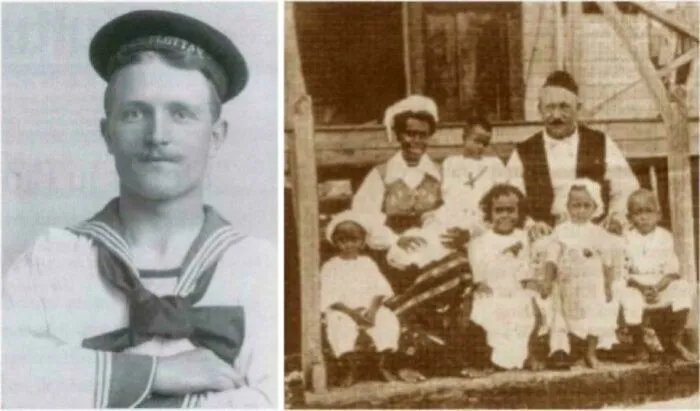 Black and white vintage photos showing historical people and family moments, illustrating fascinating content on the internet.