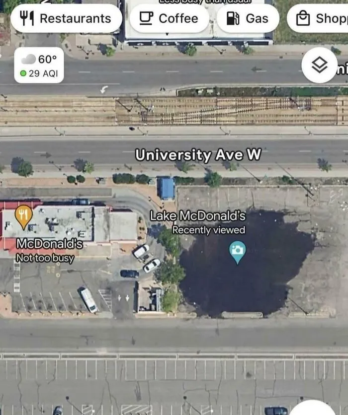 The Parking Lot Flooded So Long That Gmaps Considers It A National Landmark