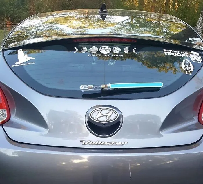 May The (Wiper) Force Be With You On Rainy Days, Especially When You've Got A <a Style="Display:inline;" Href="Https://Www.amazon.com/Wipertags-Original-Wipesabers-Reflective-Skyforce/Dp/B01myc1h6f?ie=utf8&linkcode=ll1&tag=bpbutterfly-20&linkid=35c294121db1e92fe48fece2054ebe72&language=en_us&ref_=as_li_ss_tl" Target="_blank"><span Style="Font: Inherit; Color: #d74b1f;"> Lightsaber Wiper Tag </Span> Attached