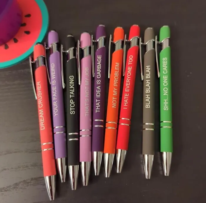 Because Your Internal Eye-Roll Deserves Its Own Official Writing Utensil, You've Got These <a Style="Display:inline;" Href="Https://Www.amazon.com/Pasisibick-Inspirational-Ballpoint-Encouraging-Scriptures/Dp/B0bk53dw9n?ie=utf8&th=1&linkcode=ll1&tag=bpsquid-20&linkid=b9080db0336c4cf4f2f45343ba7a1663&language=en_us&ref_=as_li_ss_tl" Target="_blank">    <span Style="Font: Inherit; Color: #d74b1f;"> Sarcastic Pens </Span>