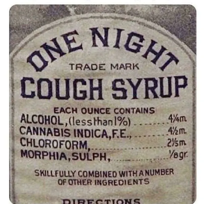 The Ingredients On "One Night Cough Syrup"