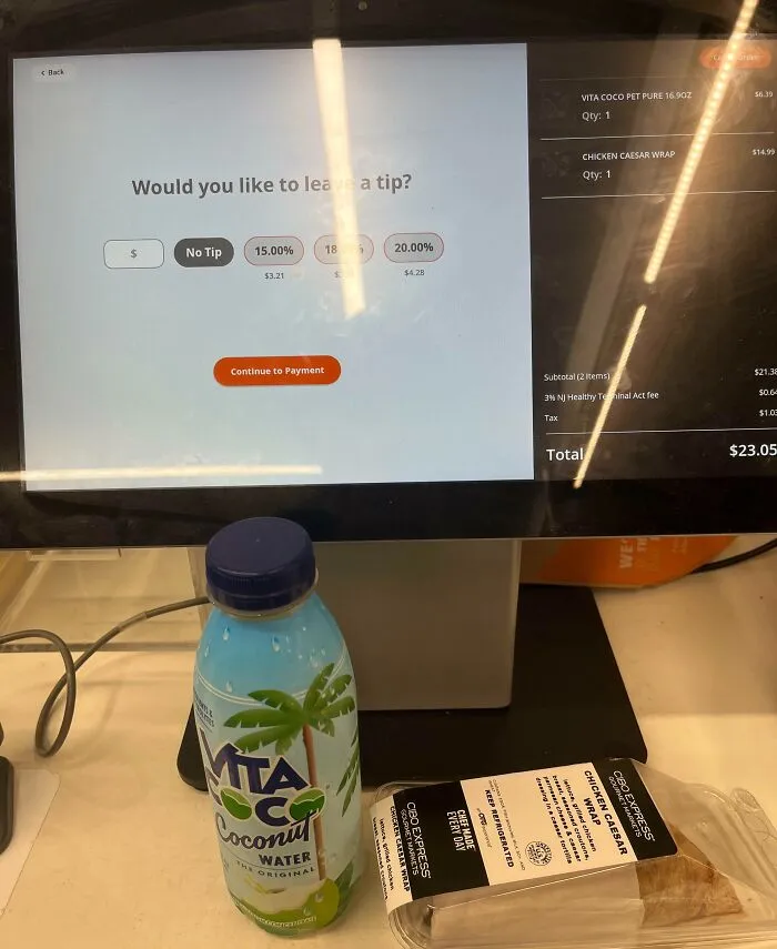 It Finally Happened. I Was Prompted To Tip At The Airport Self-Checkout Station