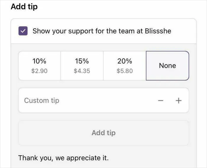 No, I Will Not Be Adding A Tip. I’m Buying Something Online