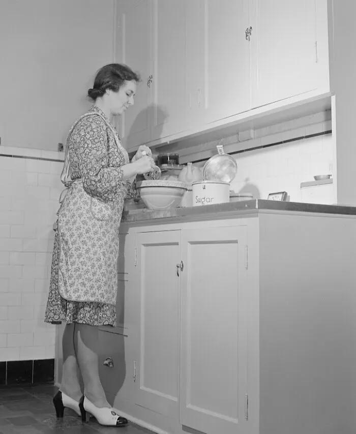 Mrs. Garrity, Suburban Housewife, In The Kitchen Preparing Dinner, Yonkers, New York, 1942