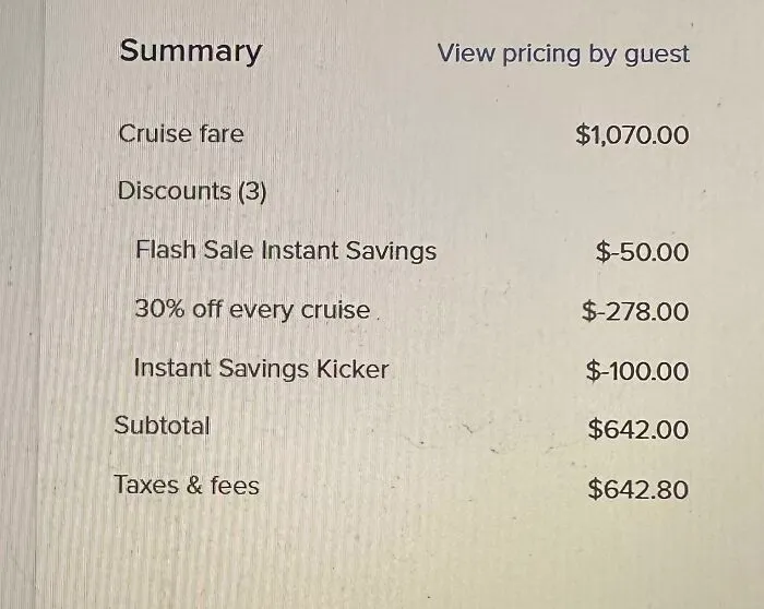 Every Cruise I Attempt To Book Ends Up Having “Taxes And Fees” That Are Higher Than The Actual Subtotal, Effectively Doubling The “Great Sale Price”