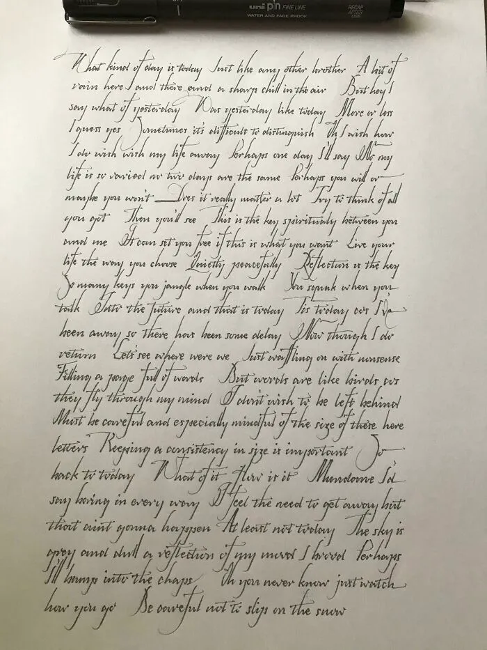 Small Lettering Using A Unipin Fine Line Dark Grey 0.1