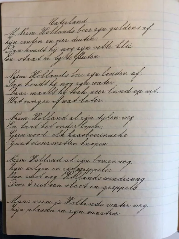 Handwritten text on lined paper showcasing perfect handwriting examples in cursive style and neat formatting.