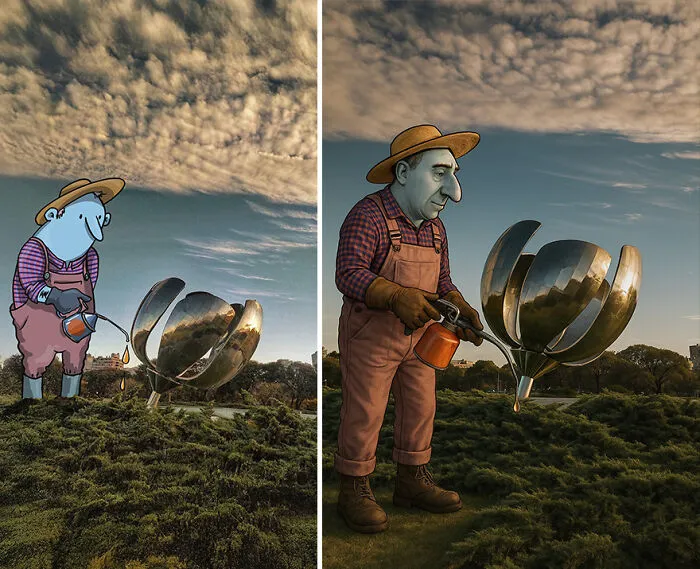 This Artist Combined AI With His Photo-Drawing Series, And The Results Are Fascinating (14 Pics)