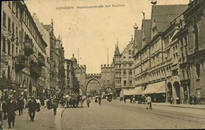Charles Gate, Munich, Germany, 1910 And 2017