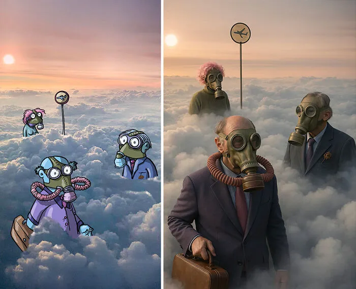 This Artist Combined AI With His Photo-Drawing Series, And The Results Are Fascinating (14 Pics)