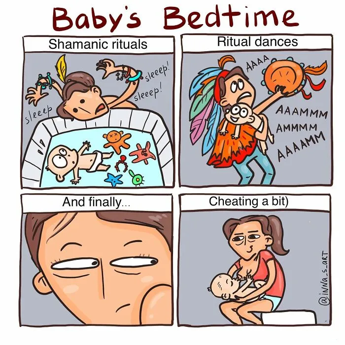 20 New Comics By Inna Sacali That Nail The Messy Reality Of Mom Life