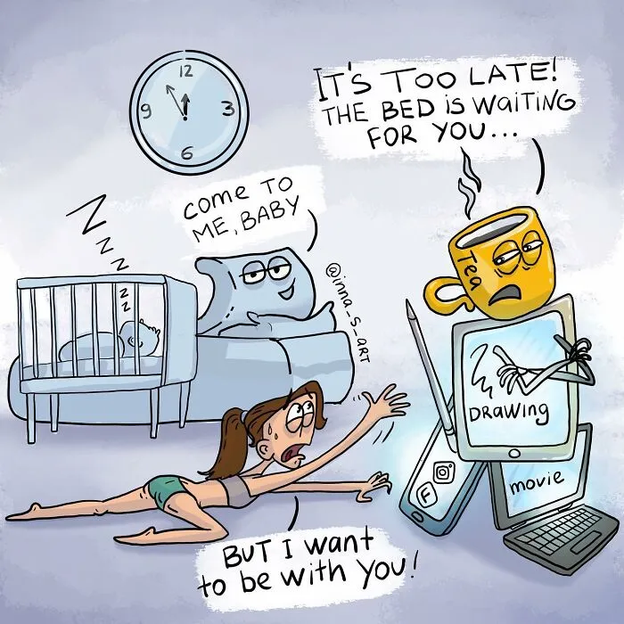 20 New Comics By Inna Sacali That Nail The Messy Reality Of Mom Life