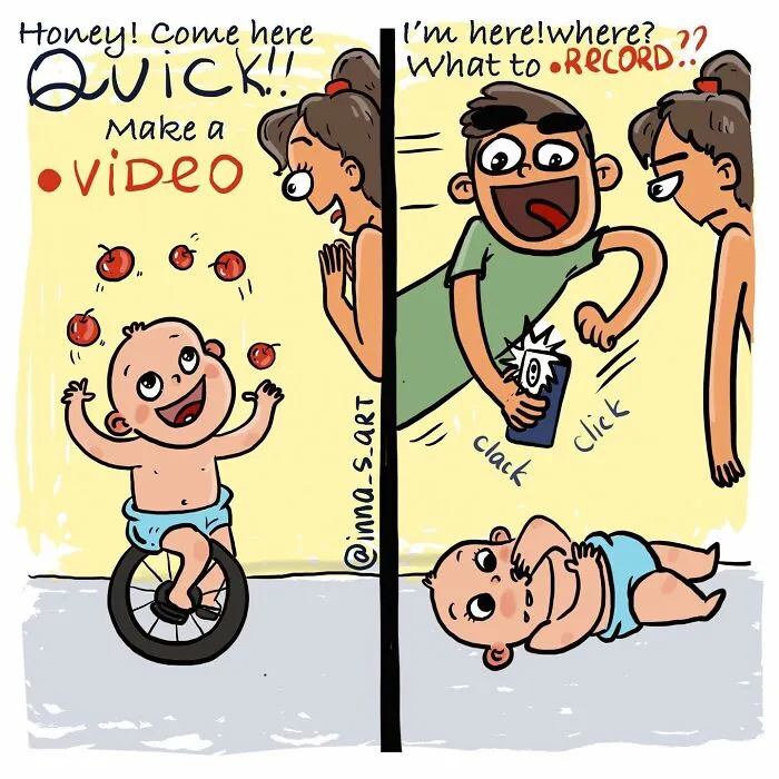 20 New Comics By Inna Sacali That Nail The Messy Reality Of Mom Life