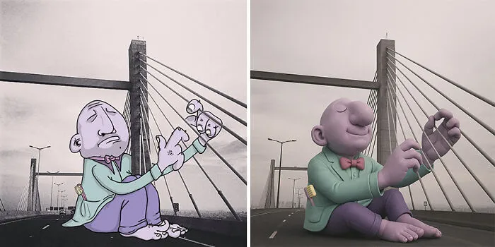 This Artist Combined AI With His Photo-Drawing Series, And The Results Are Fascinating (14 Pics)