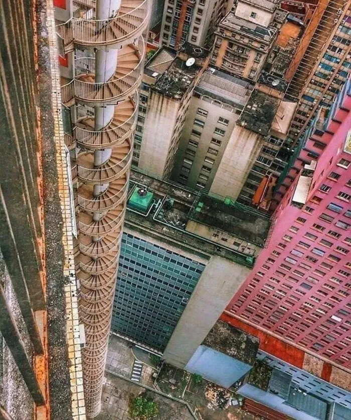 A Fire Escape Of The 38-Story Copan Residential Building In São Paulo, Brazil