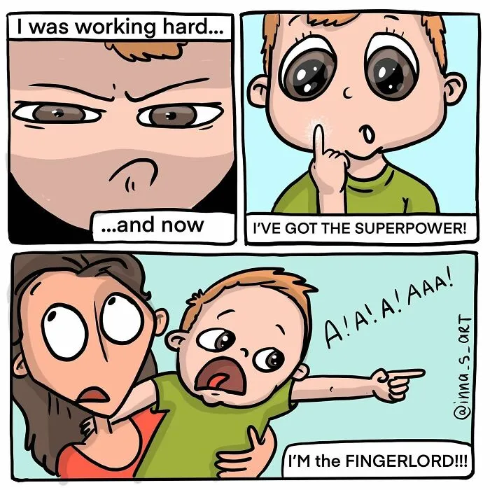20 New Comics By Inna Sacali That Nail The Messy Reality Of Mom Life