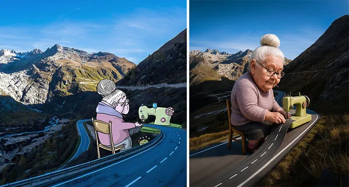 This Artist Combined AI With His Photo-Drawing Series, And The Results Are Fascinating (14 Pics)