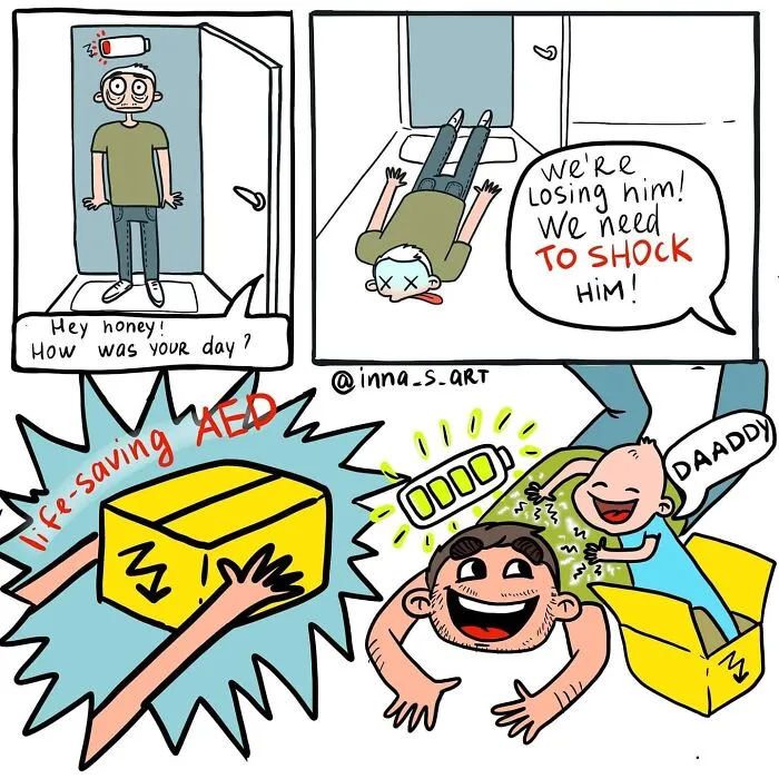 20 New Comics By Inna Sacali That Nail The Messy Reality Of Mom Life