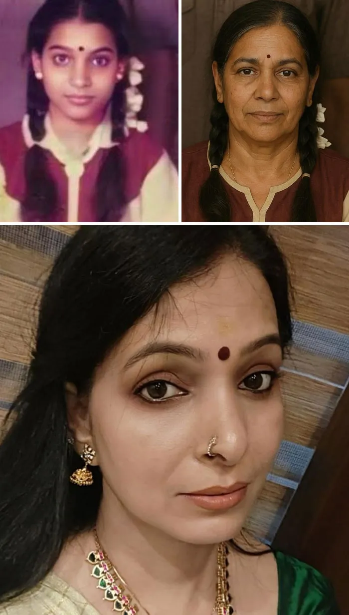 Showing My 12 Year Old Photo, Asked ChatGPT To Show My 50 Year Old Version. Here Is What It Predicted vs. Real Me