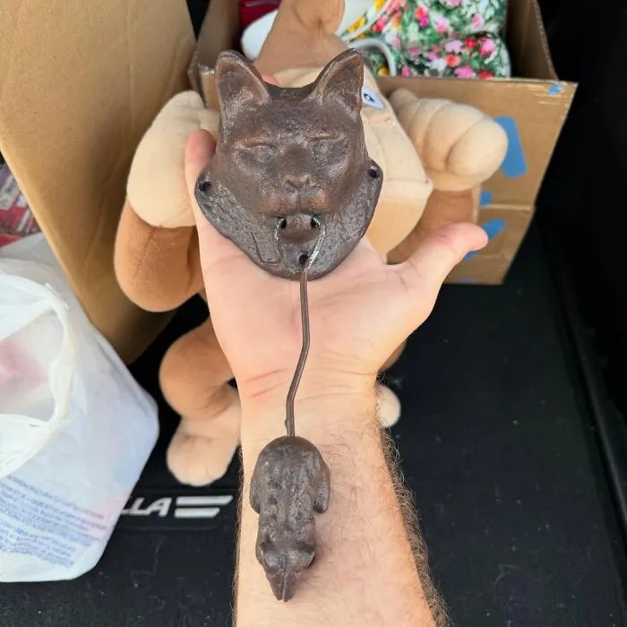 Garage Sale Gem! Snagged This Heavy Cast-Iron Cat Door Knocker For Just A Couple Bucks Today