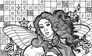 I Reimagine Classic Paintings As Bold, Maximalist Coloring Pages That Celebrate Modern Femininity