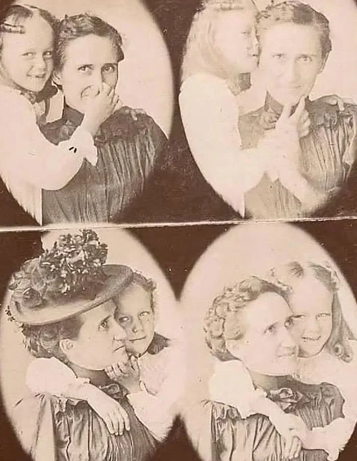 A Mother And Daughter Hamming It Up For The Camera, Ca 1900