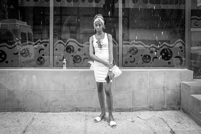 Waiting For The Bus In Havana From The Series 'Cuba In Black & White – 2016 To 2023' By Alan Wieder