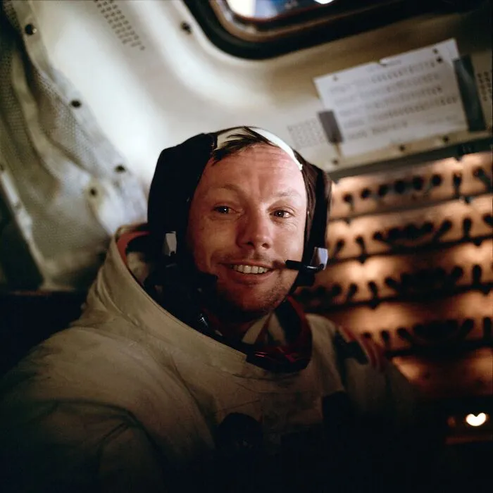 Neil A. Armstrong Inside The Lunar Module After Eva