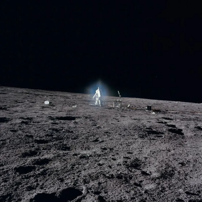 Astronaut Bean Deploys Alsep Central Station