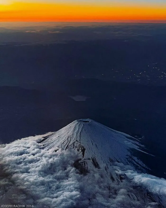 Fuji Mountain At Sunset