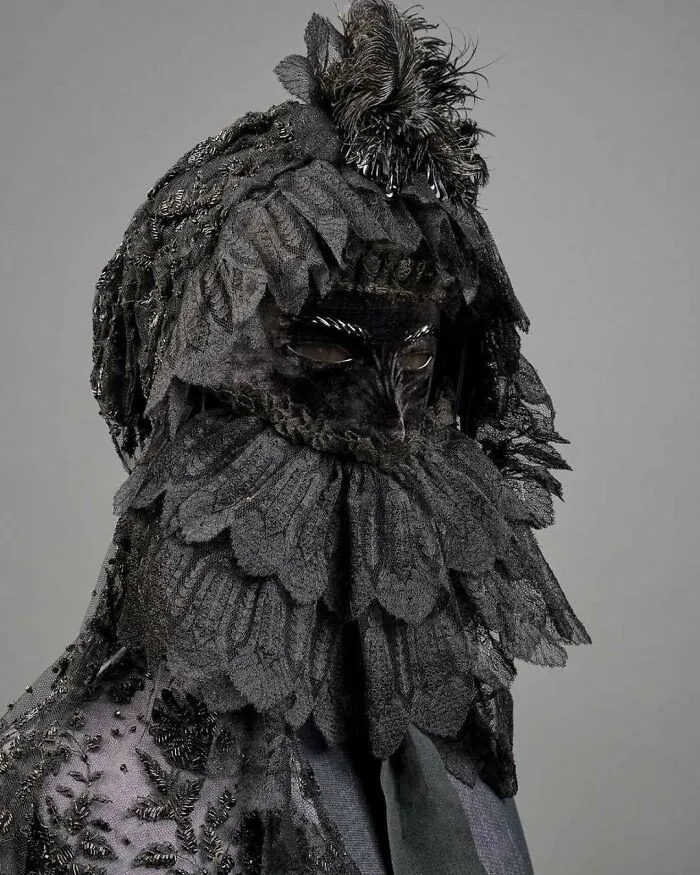Mourning Mask And Veil Worn By Empress Elisabeth Of Austria After The S*****e Of Her Only Son, Crown Prince Rudolf, At His Hunting Lodge At Mayerling, 1889