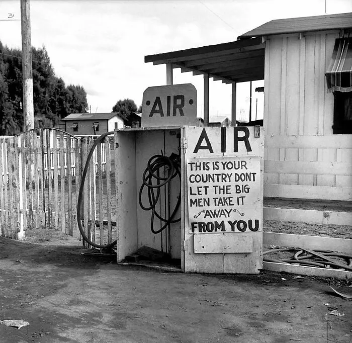 This Isn’t Just A Superb Example Of Dorothea Lange’s Documentary Photography Of Hand-Painted Signs (A Frequent Subject Of Hers), But An Example Of How She So Poignantly Captured Snapshots Of America’s Sociopolitical Landscape