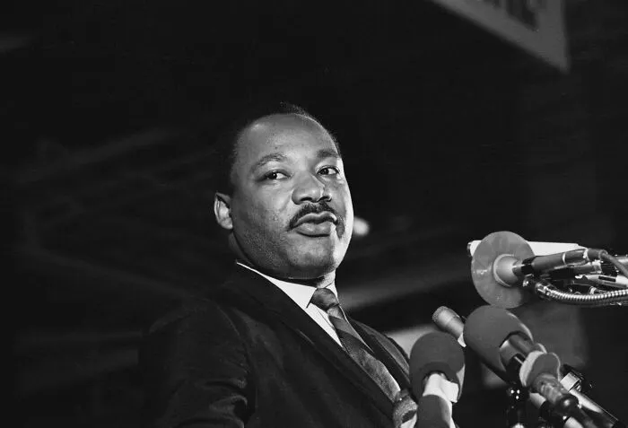 One Of The Last Pictures To Be Taken Of Dr. Martin Luther King, Jr. Speaking To A Mass Rally April 3 In Memphis