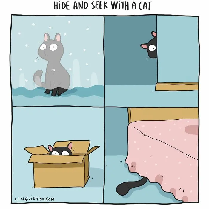 45 Funny And Relatable Comics About The Reality Of Having A Cat By Lingvistov (New Pics)