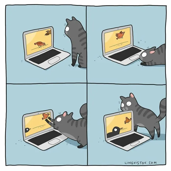 45 Funny And Relatable Comics About The Reality Of Having A Cat By Lingvistov (New Pics)