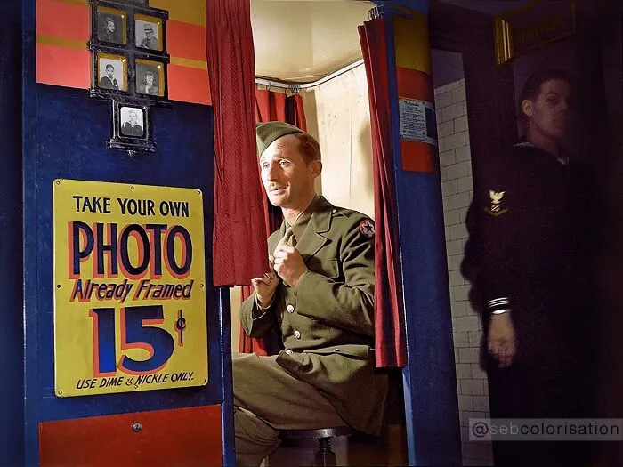 15-Cent Photo Booth In The Lobby At The United Nations Service Center At Washington, D.c. Photographed By Esther Bubley In December 1943