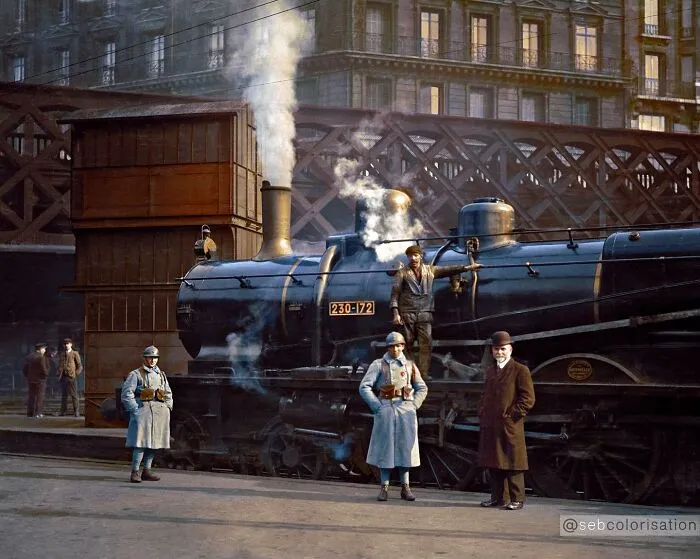 Train Station Saint Lazare, Paris 1920