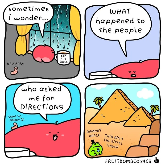 30 Fruit Comics That Mix Humor, Sass, And Relatable Daily Struggles, By This Artist (New Pics)