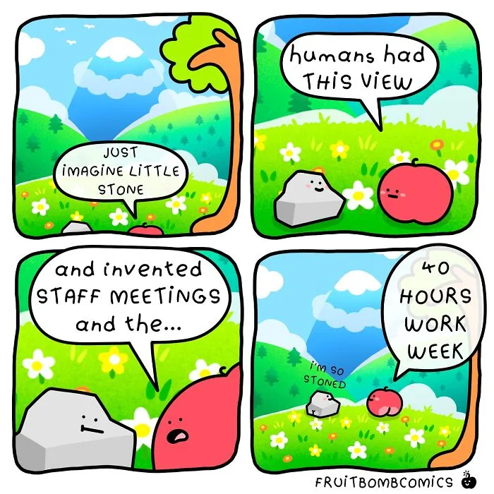 30 Fruit Comics That Mix Humor, Sass, And Relatable Daily Struggles, By This Artist (New Pics)