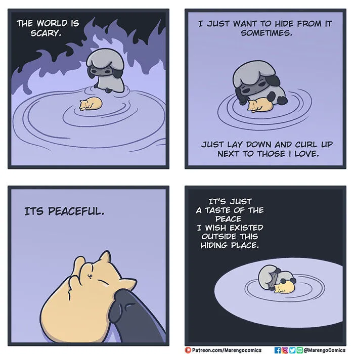 These 18 Wholesome Comics Might Help You Feel Seen If You're Struggling, By Marengo Comics (New Pics)
