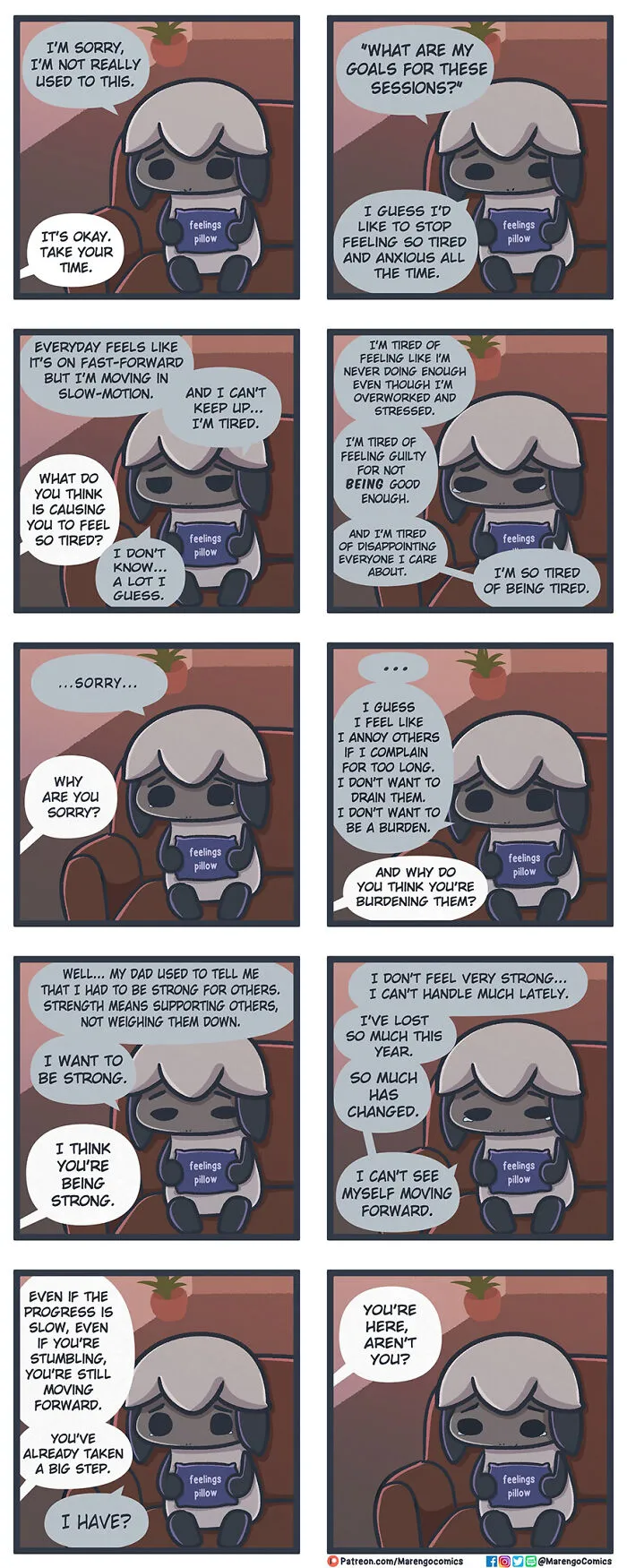 These 18 Wholesome Comics Might Help You Feel Seen If You're Struggling, By Marengo Comics (New Pics)