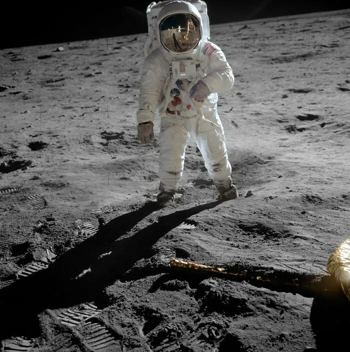 Astronaut Edwin Aldrin Walks Near The Lunar Module