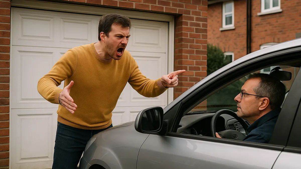 Angry Driver Tells Guy "He Doesn't Know Who's He Messing With", But It's The Other Way Around