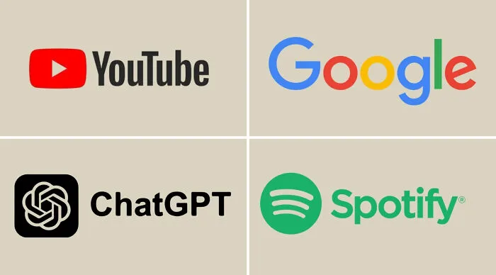Choose One Lose The Rest poll options featuring logos of YouTube, Google, ChatGPT, and Spotify on a beige background.